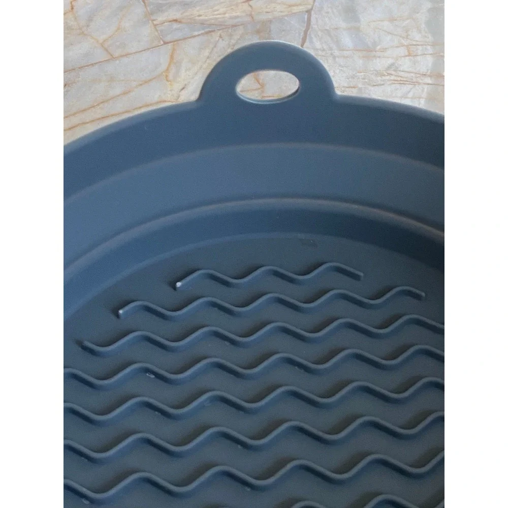 Emeril Lagasse Silicone Air Fryer Liner Round Gray Reusable Non-Stick Basket